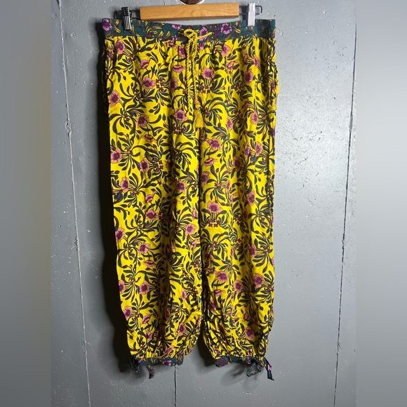 ANTHROPOLOGIE Lounge Harem Pants in multi floral/leopard. Size small - Picture 1 of 8